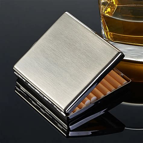 box with metal cigarette pipe|men's stainless steel cigarette case.